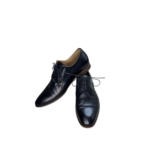 Aldo Flex Men’s Black Leather Derby Dress Shoes Lace Up 10.5 Plain Toe Formal - Picture 1 of 8